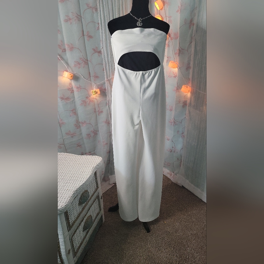 Women's Don't Call Me Up Jumpsuit in White Size 12